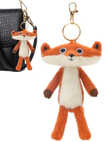Generisch Porte-clés renard en peluche, porte-clés en forme de renard - 15,2 cm - Pendentif de sac à main - Décoration de suspension - Accessoire de mode pour voiture à la maison, Attribut individuel