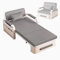 Recamiere mit Schlaffunktion und Bettkasten Gästebett Klappbar mit Rädern Kissen 10cm Massivholzrahmen Chaiselongue Sofa Liegesessel für Haus, Büro(Gray,192 * 82 * 65cm)