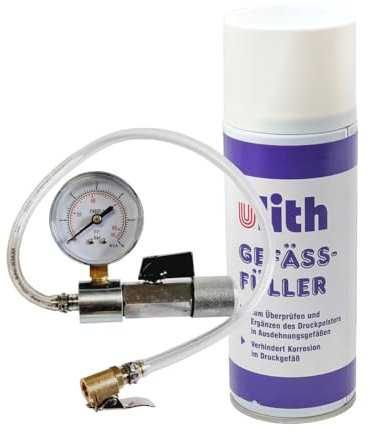 Set Adapter mit Absperrventil und Manometer 0-6 bar für Ausdehnungsgefäße inkl. Gefäßfüller 400 ml