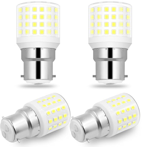ASAIHKUN B22 LED Bulb 60W Replace Mini Bulb B22 Bayonet Cap Energy Saving Light Bulbs Cool White 6000K Bright Light 220V for Ceiling Light Floor Light Non-Dimmable (4 Pack)