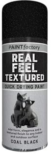 HOCHSTE 1x Real Feel Textured Effect Black Spray Paint, Quick Dry Aerosol, Durable Interior & Exterior Finish, High Coverage, Easy Spray Application, No CFC, 400ml, (1, Textured Effect Black)