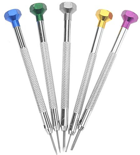 BESTOMZ - 5 tournevis de précision - Lame plate fendue - Outils de réparation d'horloger - 0,8 à 1,6 mm