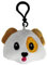 Emoji Schlüsselanhänger Hund Smiley aus Plüsch Dog Face Hundegesicht hochwertiger Emoticon Anhänger mit Schlaufe und Karabiner-Haken von wortek