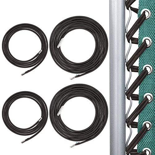 robinlu Replacement Elastic Cord Laces, 4 Pack Recliner Replacement Cords Rope for Zero Gravity Lounge Bungee Anti Gravity Chair Outdoor Garden Sun Recliners Repair Tool Kit 1.5m/2m(Black)