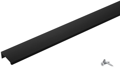 SOTECH 5 poignées de meuble Blankett Jane 680 mm noir BA 4 x 160 mm Poignées d'armoire à monter à l'intérieur de la façade, vis de fixation incluses