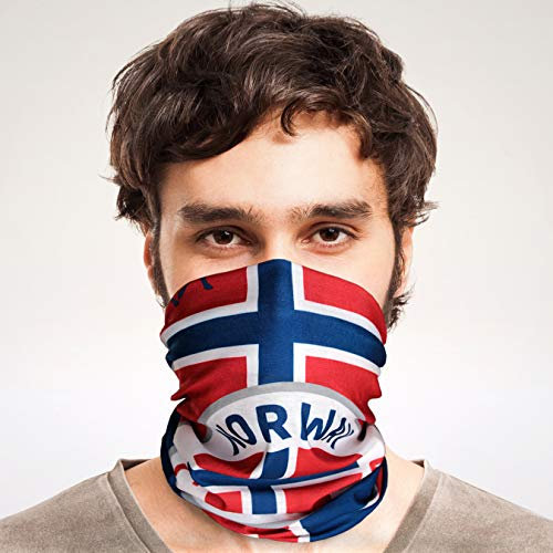 Club of Heroes / Norwegen Schlauchschal, nahtloses Multifunktionstuch aus weicher Mikrofaser/Bandana Halstuch Mundschutz Loop Schal/Norway Skandinavien Hurtigruten Reise Reiseführer Flagge