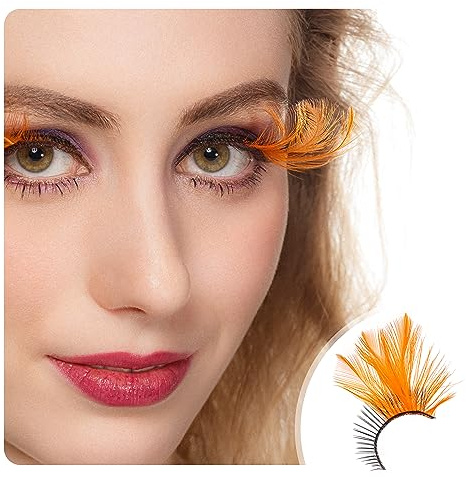 Dorisue Halloween Lashes Citrouille Coloré Orange Eyelashes Extensions Cosplay Eyelashes Halloween Faux Eyelashes P26