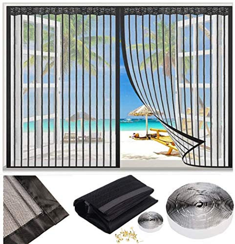 Cortina Mosquitera Magnética Para Puertas ventanas Tamaño personalizable Cortina Mosquitera Para Puertas Que Evita el Paso de Insectos. Fácil de ensamblar 60x235cm
