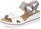 Rieker Femme Sandales 67476, Dame Sandales Fines,Chaussure d'été,Sandale d'été,Confortable,Plate,Vert (grün Kombi / 81),38 EU / 5 UK