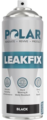 Polar Black Leak Fix Spray - 400ml - Waterproof Roof Sealant - Instantly Seals Leaks and Cracks, for Lasting Protection on Roofs, Drainpipes and Gutter Repairs, for Internal and Exterior Use
