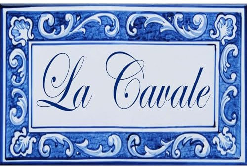 Placa de cerámica con nombre de familia, nombre de Villa u otro texto personalizado a elegir – Placa de 15 x 20 o 20 x 30 cm