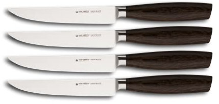 Felix SOLINGEN 984604 Size S Smoked Oak 4-TLG. Steakmesser-Set – 11 cm Schneide aus Klingen-Stahl - Made in Germany