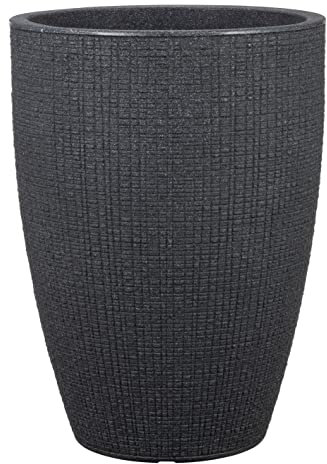 Scheurich Barceo High 40, Hochgefäß/Blumentopf/Pflanzenkübel, rund, Farbe: Stony Black, hergestellt mit recyceltem Kunststoff, 10 Jahre Garantie, für den Außenbereich