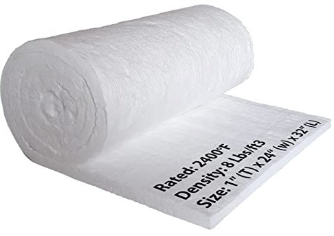 Keramikfaser-Isolierdecke – 2,5 x 61 x 81,3 cm – 8# 2400F – feuerfeste Isolierdecke für Schmieden, Öfen, Öfen, Kamine, Öfen, Kamine, Backofen-Isolierung – Geschirrspüler-Isolierdecke