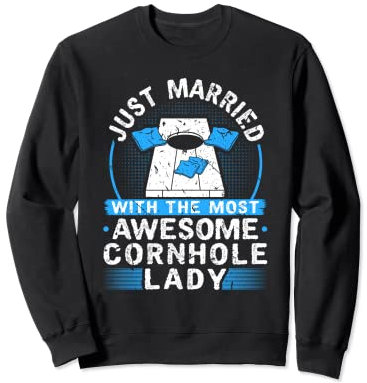 Just Married, Cornhole Wedding Ehe Partner Ehemann Sweatshirt