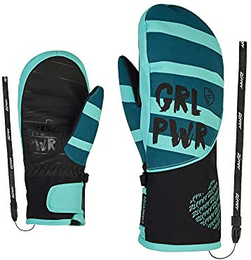 Ziener LIWANI - Manoplas de esquí para niña | Impermeable, Primaloft, Moda, Azul Marino Verde arcadian, 4