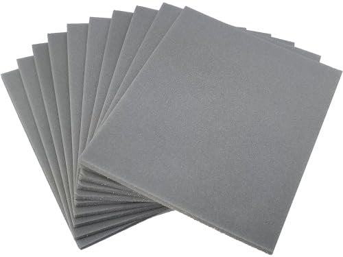 SACKORANGE 10 PCS 1000 Grit 4.5 x 5.5 Inch Sanding Sponge Set, Wet or Dry Hand Sanding Sponges Sheet, Flexible Soft Foam Sand Block for Drywall, Corner Contour, Metal Wood
