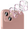 IOPYKKOA 3 unidades de cristal protector para cámara compatible con iPhone 13/iPhone 13 Mini protector de cámara [instalación rápida 10S] resistente a los arañazos, dureza 9H, transparente, color rosa