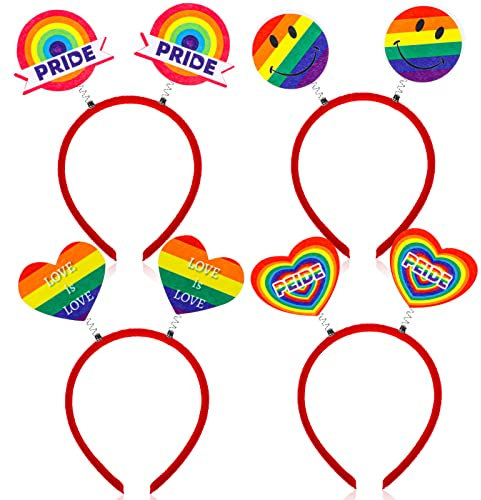 HOWAF LGBT Gay Pride Accessoires, Gay Pride Haarreif Regenbogen Haarband LGBTQ Haarbänder Pride Stirnband Regenbogen Flagge Herz Stirnband Pride Kostüm für Gay Pride Month LGBT LGBTQ Pride Accessoires