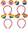 HOWAF LGBT Gay Pride Accessoires, Gay Pride Haarreif Regenbogen Haarband LGBTQ Haarbänder Pride Stirnband Regenbogen Flagge Herz Stirnband Pride Kostüm für Gay Pride Month LGBT LGBTQ Pride Accessoires