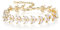 EVER FAITH Cubic Zirkonia Tennis Armbänder für Braut simulierte Perle Klar 14K Gold-Ton Marquise Blatt Armkette für Damen Prom