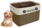 TEAYASON Personalisierte Aufbewahrungskorb für Hundespielzeug mit Namen, Zusammenklappbarer Aufbewahrungsbox zum Organisieren von Hundespielzeug, Kleidung und Zubehör(Braun)