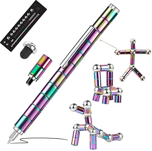Wbbrbbr Magnetischer Kugelschreiber, Fidget Pen, Lustige Multifunktions Stift, Stressabbau Druckkugelschreiber Geschenk Gadgets für Junge Männer Frauen Kinder Teenager Freunde. (Lila)