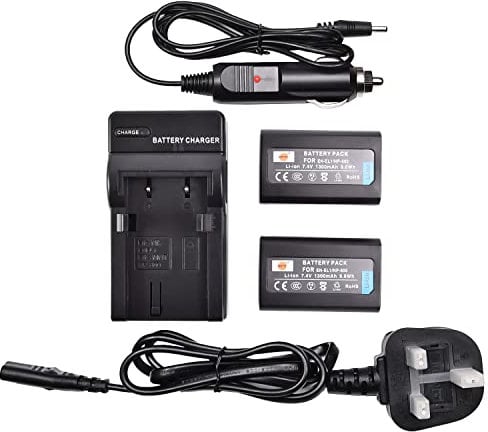 DSTE 2pcs EN-EL1 Rechargeable Li-ion Battery + Charger DC09U Compatible with Nikon Cooipix 4300 4500 4800 5400 5700 775 8700 880 885 995 E880 Minota DG-5W Dimage A200 Digital Cameras