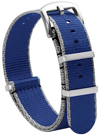 TStrap NATO Uhrenarmband 22mm Nylon - Dunkelblau Armband Uhren für Herren Damen Ersatz - Weich Schnellwechsel Uhrband Ersatzarmband Uhr - 18mm 20mm 22mm 24mm