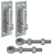 Gate Hinge Pin Bracket 12mm/16mm + Adjustable Eye Bolts 100/150mm Galvanised Pair for Hook & Bands Hinges (12mm PIN + 100mm Eye)