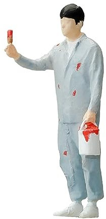 MagiDeal Diorama-Figur, Straßenmenschen, bemalt, Kunstharz, Charakter, Maler, Miniatur für Puppenhaus-Dekoration, Modelleisenbahn, Eisenbahn-Sets,