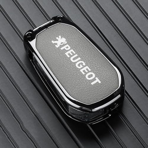 VOLBOZ Coque de Clé de Voiture pour Peugeot 308 207 301 408 508 3008 2008, Étui de Protection pour Clé de Voiture, Housse pour Clé De Voiture, Porte-ClÉS de Voiture Portable Accessoires,C Grey1