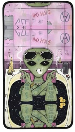 YYHHAOFA Alien Smoke Prints Korallen-Samthandtuch, 40,6 x 71,1 cm: hautfreundlich und bequem, gute Wasseraufnahme, leicht und weich