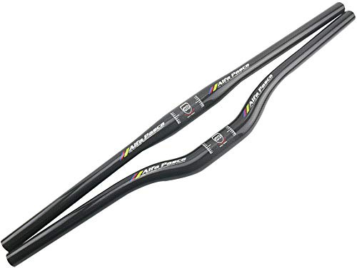 Yccyctrek 31,8 mm flacher Lenker für Fahrrad, 760 mm, Carbon, flache MTB-Stange | Schwarzer 3K-Lenker, glänzend, Karbonfaser, flach, 31,8 mm, ultraleicht, einteilig, für MTB, Mountainbike