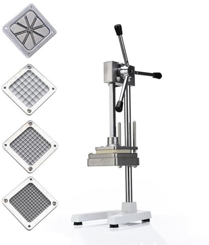 Cortador Comercial De Patatas Fritas, Cortador Manual De Patatas, Picador De Frutas Y Verduras De Acero Inoxidable, Con 4 Cuchillas De Repuesto, 7, 10, 14 Mm, Cuchillo De Corte, Restaurantes