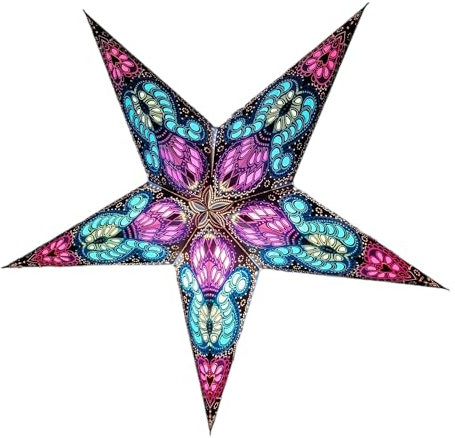 YEPSIO Pantalla de lámpara de papel con forma de estrella de papel, pantalla grande de 60 cm, decoración colgante de estrella para Navidad, boda, decoración del hogar, fiesta de cumpleaños, estrellas