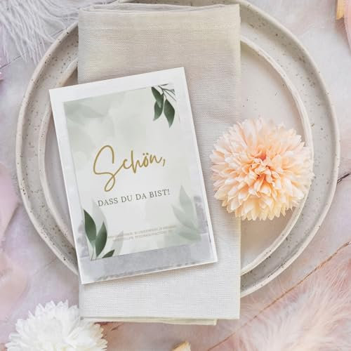 Gastgeschenk - Blumensamen | Kleine Aufmerksamkeit Hochzeit, Taufe, Kommunion, etc. | Verschiedene Varianten & Mengen (10 Stück - Olive)