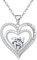 Tusuzik Jahrestag Geschenk für Sie Romantische Geschenke für Freundin Mama Frauen Halskette Damen Silber 925 Ich Liebe Dich Herzkette Schmuck