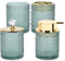 FEILANDUO Lot de 4 accessoires de salle de bain en verre, décoration de salle de bain, distributeur de savon, support de brosse à dents, bocal d'apothicaire, cadeau pour la maison et l'appartement