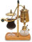 Siphon Balance Kaffeemaschine, Siphon Kaffeemaschine Set, Vakuum-Kaffeebereiter, Naturholzsockel und Deckelknauf,Glas-Vakuum-Kaffeemaschine, Extraktionswerkzeuge für Handgebrühten Kaffee (Golden)
