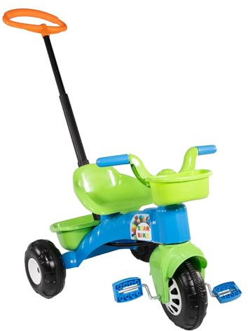 LEMODO Dreirad für Kinder ab 2 Jahren | Kinderdreirad mit 2 großen Ablagekörben | Multicolour Kinder Trike | Baby Dreirad mit Hupe und Schiebestange | Kinderspielzeug mit Breiten Reifen