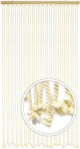 Stephans Möbelbörse Seilvorhang Türvorhang MARITIM - 90 x 200 cm - Creme - Makramee Dekovorhang, Insektenschutz, Sichtschutz, Vorhang - Zimmertüren, Balkon, Camping, Terrasse