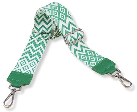 Blade Taschengurt - Verstellbarer Schultergurt für Taschen - Austauschbare Taschengurte für Damen - Taschengurt, 5 cm breit - Gurt für Bauchtaschen - Taschenriemen mit silbernen Schnallen-Grün-2