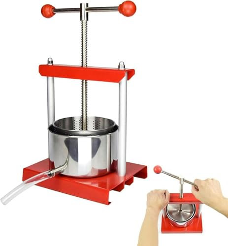 FUEPRFL Tomatenpresse, Schaltgetriebe Aus Edelstahl, Manuelle Weinpresse Mit Honig, Saft, Trauben, Pfefferöl (3/6l) //
