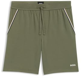 BOSS Mens Unique Shorts CW Stretch-Cotton Pyjama Shorts with Signature-Stripe Tape