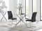 Modernes 3-teiliges Esszimmer-Set mit rundem Glastisch und schwarzen Kunstlederstühlen