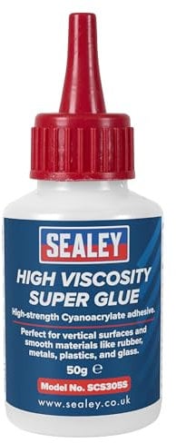 Sealey High Viscosity Super Glue - Cyanoacrylate Adhesive, Fast-Bonding Formula - 50g - Clear - SCS305S