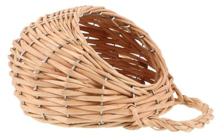 UPKOCH Blumenkorb aus Rattan Körbe Baumwolle Organisation organisieren dekorativ Aufbewahrungskorb für die Wand Wandkorb Geflochtener hängender Blumenkorb Mauerhängekorb Weide Beige
