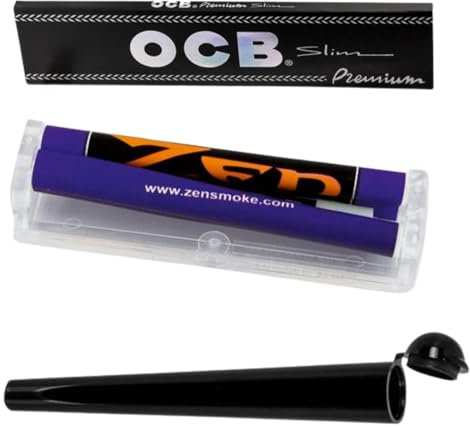 raupir Set ZEN Drehmaschine OCB Zigarettenpapier Papers King Size Slim Tube Hülle schwarz