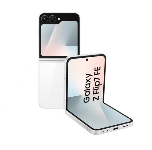 Samsung Galaxy Z Flip7 FE AI Smartphone mit Galaxy AI, KI-Handy mit Android, Faltbares Design, Breites Frontdisplay, 50-MP-Weitwinkelkamera, 256 GB, 8 GB RAM, White, 3 Jahre Herstellergarantie